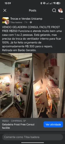 Geladeira Consul Facilite Frost free