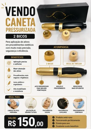 CANETA PRESSURIZADA 2 BICOS ESTÉTICA
