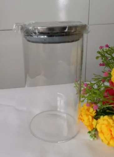 Ideal para sua cozinha Potes de vidro 700ML COM TAMPA DE INOX