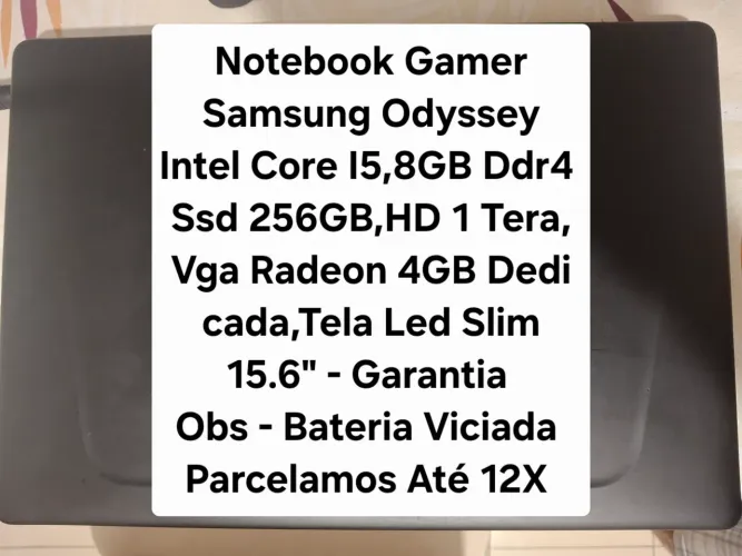 Notebook Samsung Gamer Odyssey Core I5,8GB Ddr4, Ssd 256GB,HD 1 Tera,Vga 4GB Radeon .