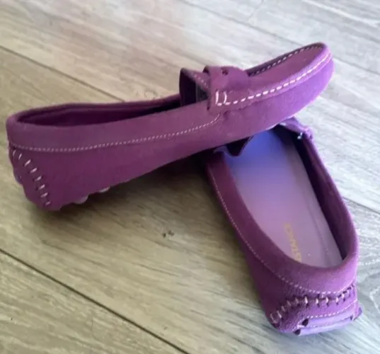 Mocassim Feminino Constance Camurça Roxo/Uva - Tamanho 35