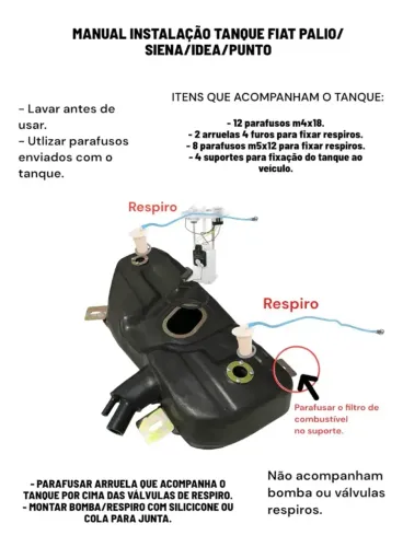 Tanque Combustível Fiat Palio 96 97 98 99 2000 01 Até 2017 