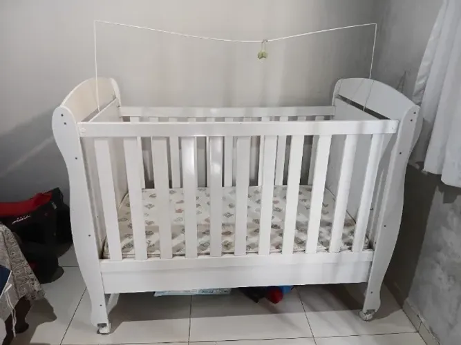 Berço Americano Marquesa 100% Mdf Multifuncional 3 em 1 Branco 