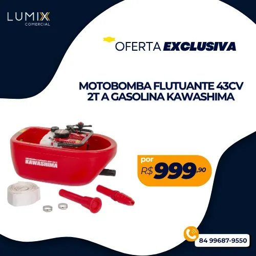 MOTOBOMBA FLUTUANTE 43CV 2T A GASOLINA KAWASHIMA