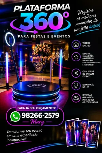 Plataforma Giratória 360 Seu Evento Será um Show 