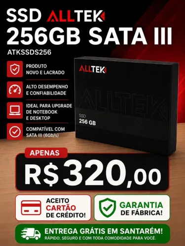 SSD 256GB NOVO e LACRADO 