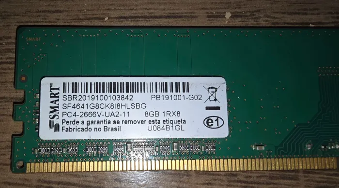 Memória RAM SMART 8GB DDR4 2666MHz PC4-2666V - desktop Pc gamer