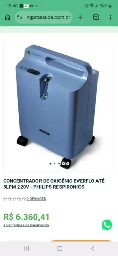 Concentrador de Oxigênio R$2.799. Aparelho novo (usado poucas vezes). Está em Águas Claras