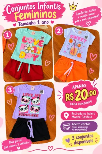 CONJUNTO INFANTIL FEMININO- 1 ANO