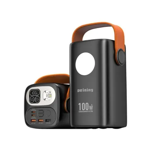 Carregador Bateria Portátil 60000mAh Turbo 100W - USB-C - Preto