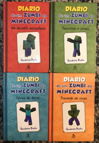 Combo 4 Livros Diário de Um Zumbi do Minecraft