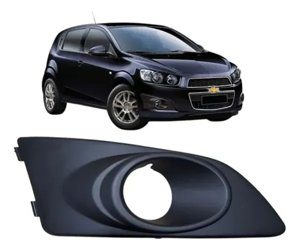 Moldura Grade Milha Direito Sonic 2011 2012 2013 2014 2015 Preto