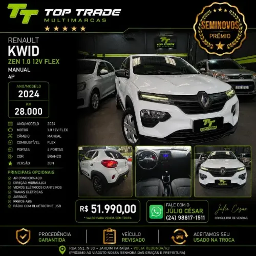 Renault Kwid Zen 1.0 Flex 12V 5P Mec. 2024