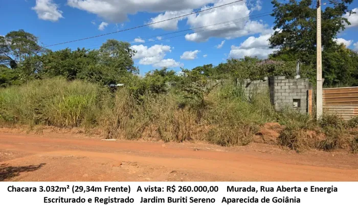 Leia a descrição: Chacara 3.032m² (Murada) Jardim Buriti Sereno