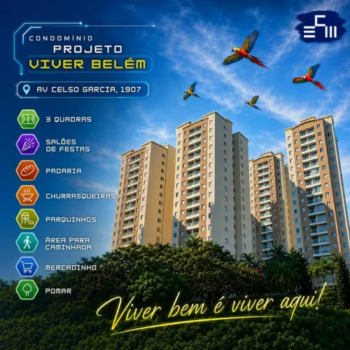 Projeto Viver Belém - Lindíssimo APTO 3 dorms por APENAS 2.200,00, condomínio com água e g