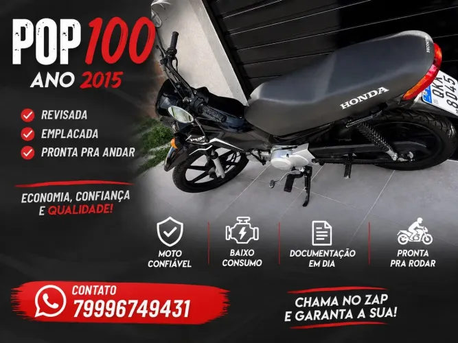 Honda Pop 100 2015 ? Econômica, Conservada e Pronta pra Rodar!