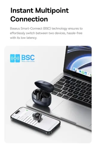 Fone Bluetooth Baseus Bass EP10 Pro com ANC