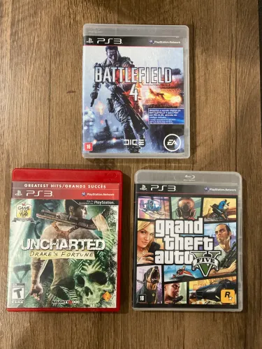Jogos PS3 Battlefield 4 ,Drakes Fortune e GTA V