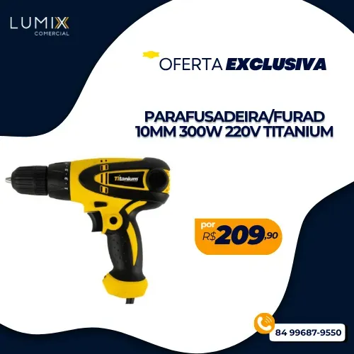 PARAFUSADEIRA/FURAD 10MM 300W 220V TITANIUM