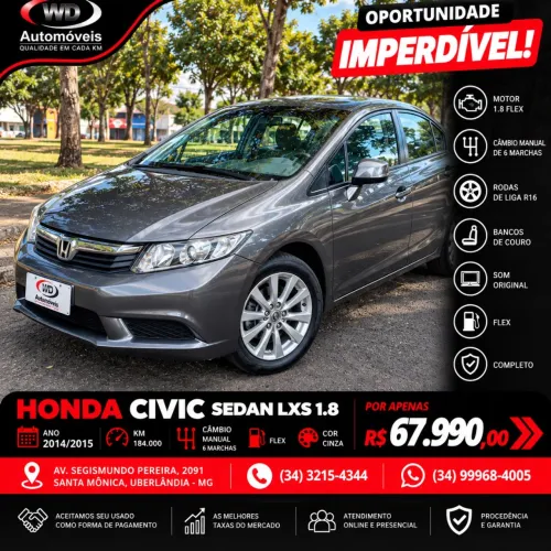 Honda Civic Sedan LXS 1.8/1.8 Flex 16V Aut. 4P 2015