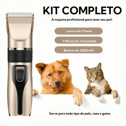 Máquinas de Tosar Pets Recarregável+acessórios