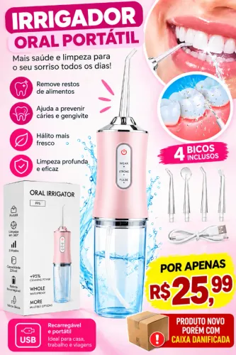 Irrigador Oral Portátil Ortodôntico - 4 Bicos Usb