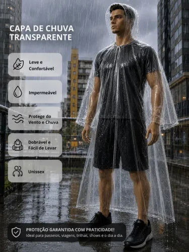 Capa de chuva descartáveis 