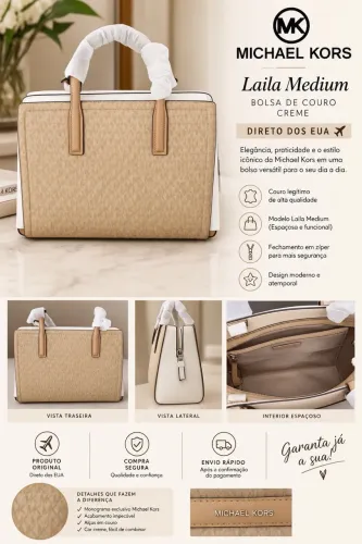 ? BOLSA MICHAEL KORS LAILA MEDIUM - ELEGÂNCIA PARA TODOS OS MOMENTOS! ?