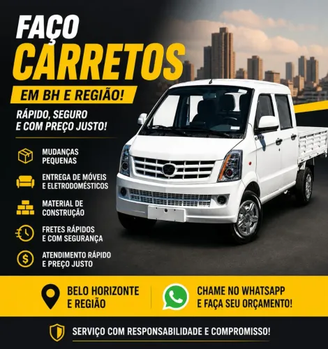  Precisando de frete ou mudança pequena? Eu resolvo pra você com rapidez e segurança!
