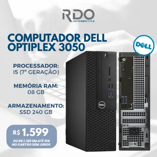Computador Corporativo Dell OptiPlex 3050 Core I5 7A 08GB RAM SSD 240GB