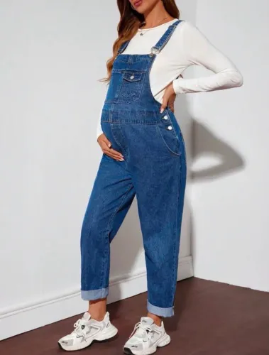 Macacão Jeans Gestante