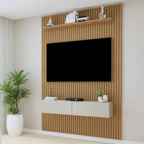 Home Suspenso Curitiba Frisado em MDF, para TVs até 50? - Entrega Imediata;