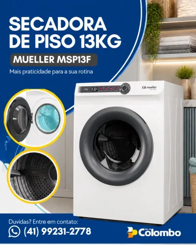 PROMOÇÃO IMPERDÍVEL!!! SECADORA DE PISO 13KG MUELLER MSP13F