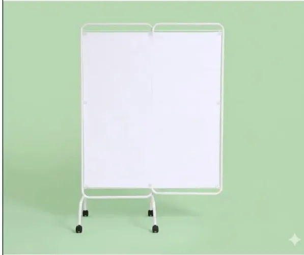 Biombo Duplo Pintura Epóxi Tecido Em Plastico
