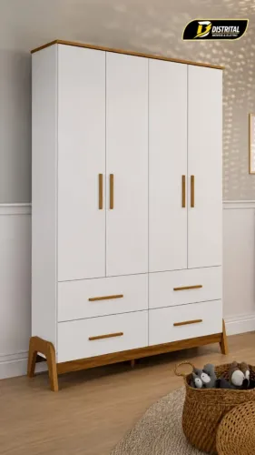 Guarda Roupa Infatil Guti Retrô 100%MDF Pronta Entrega