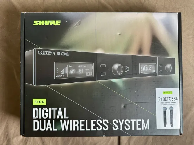 Microfone Sem Fio Shure SLXD4D Dual Beta 58A Digital Novo