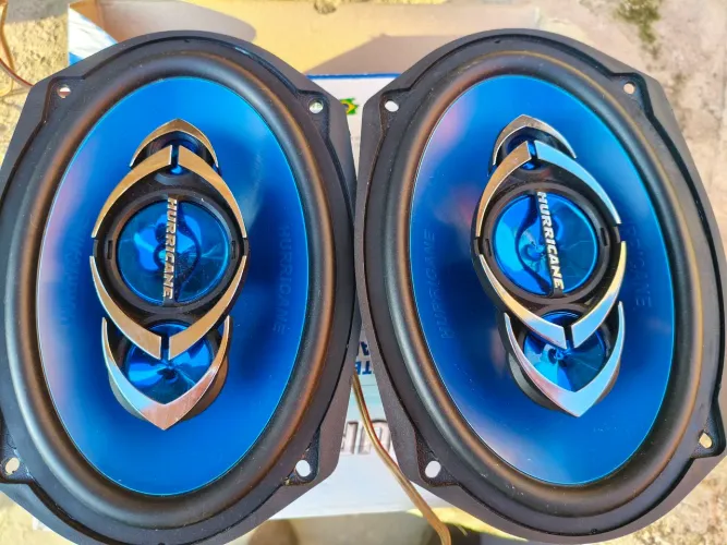 Par de Alto-Falantes 6x9 Hurricane Quadriaxial - Azul