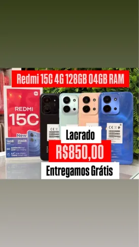 Redmi xiaomi 15c 128Gb 04Gb RAM Preto Laranja Verde Azul Novo