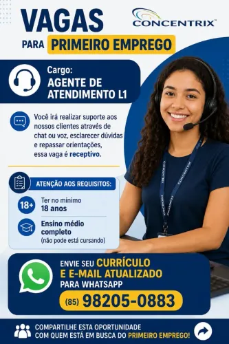 VAGA DE EMPREGO COM OU SEM EXPERIÊNCIA 