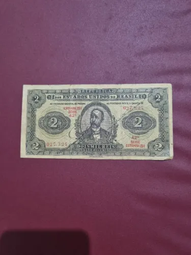 Cédula 2 mil reis. 1920 a 1950.