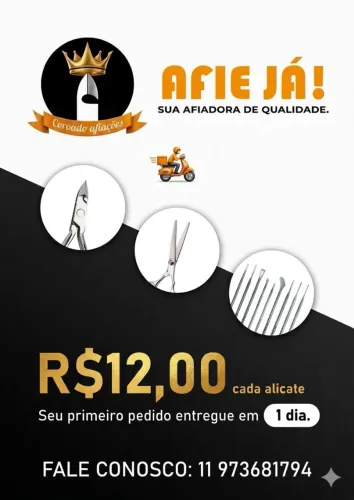 Afiação de alicates e materiais de corte de pedicure manicure e podóloga 