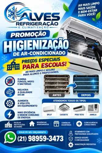 Higienização, instalação, manutenção corretiva e preventiva de Ar condicionado