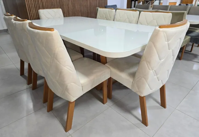 Mesa de Jantar 8 Lugares Conforto e Qualidade Pronta Entrega