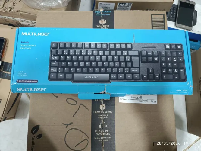 Teclado com fio Multilaser USB modelo abnt2 perfil slim