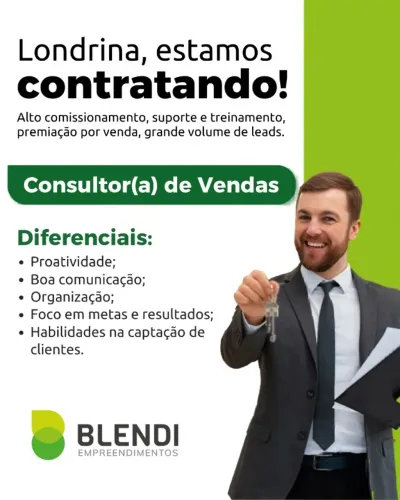 Consultor(a) de Vendas House - Construtora Blendi em Londrina