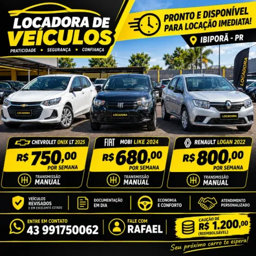 Locação de Veiculo para App Uber - 99