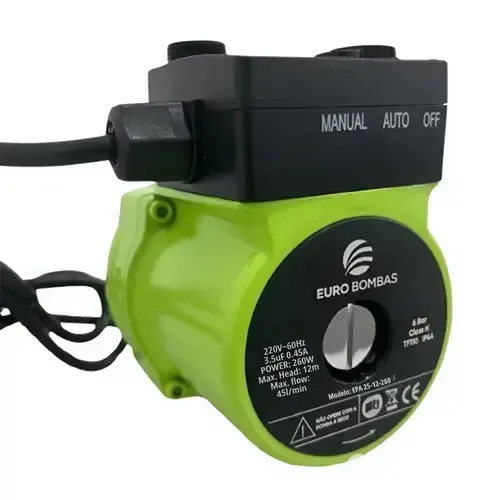 PRESSURIZADOR DE AGUA EUROBOMBAS EPA 25-12-280 IPX8 MONOFASICO 220V 60HZ
