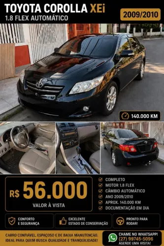 Toyota Corolla XEI 1.8/1.8 Flex 16V Aut. 2010