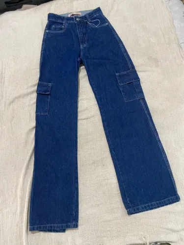 Calça Jeans Feminina Cargo Reta - Diversos Tamanhos | Retirada ou Envio