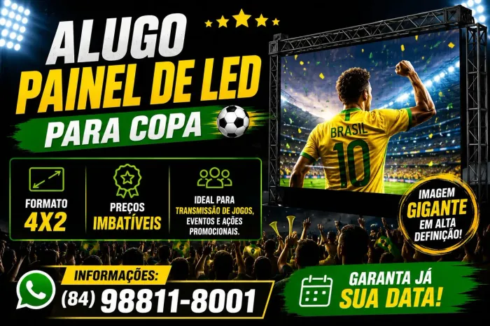 Painéis de led para alugar durante a copa do mundo alugamos o mês todo. 
